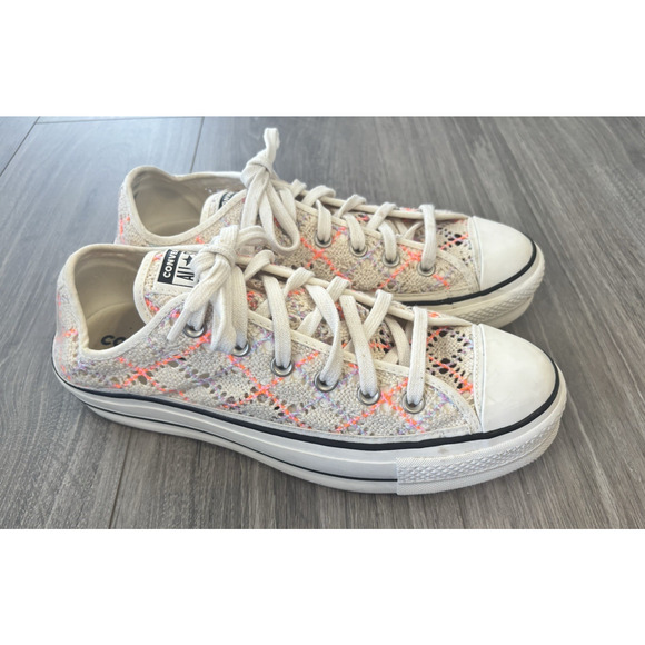 Converse Shoes - Converse‎ Chuck Taylor Crochet Knit Platform Sneakers Women’s 9 Low Top Festival